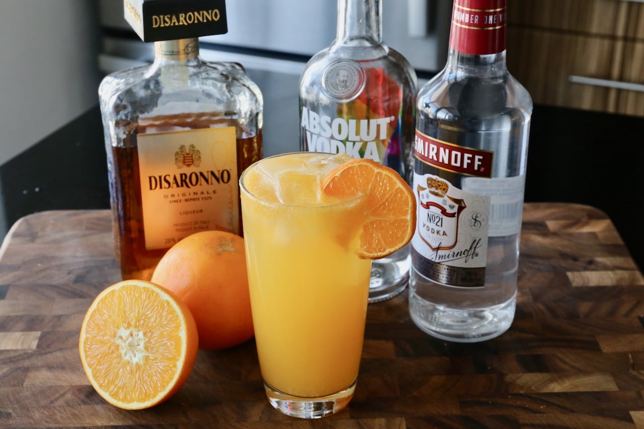 Garnish this easy Bocce Ball drink with an orange slice.