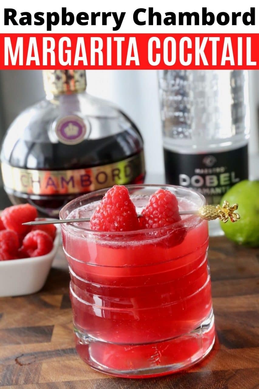 Save our Raspberry Chambord Margarita Cocktail recipe to Pinterest!