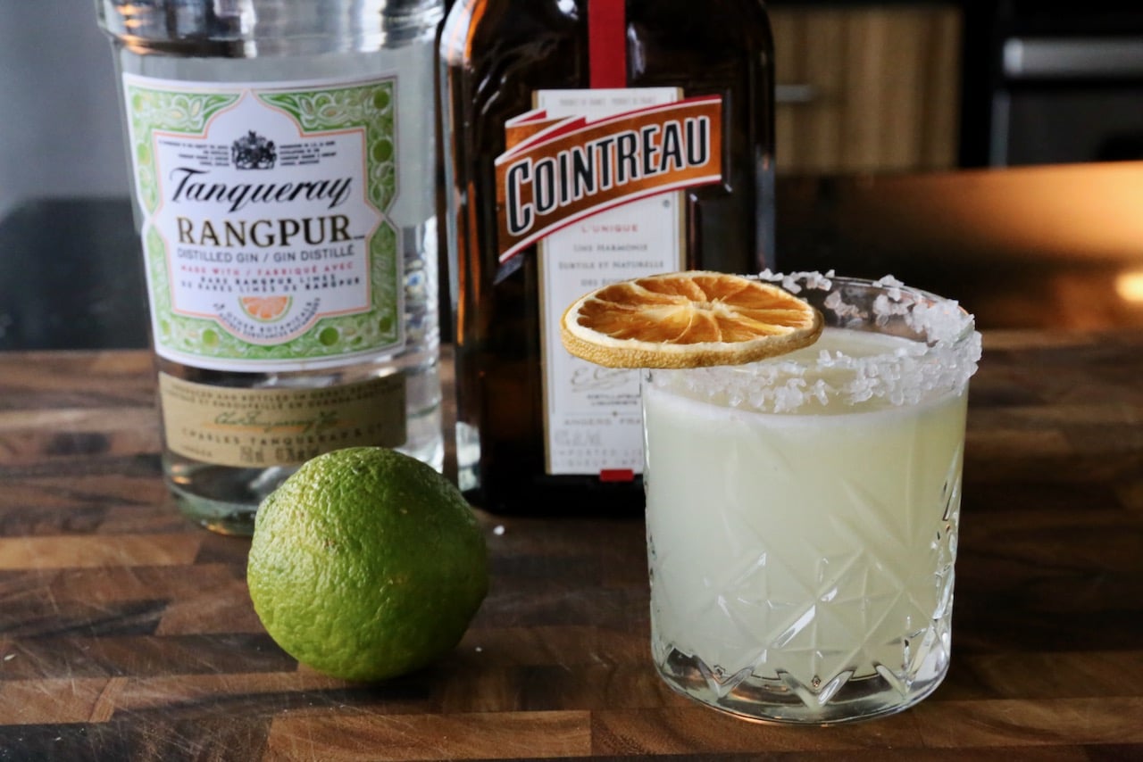 We love serving a Gin Margarita with a salt rim like the classic Mexican tequila cocktail.