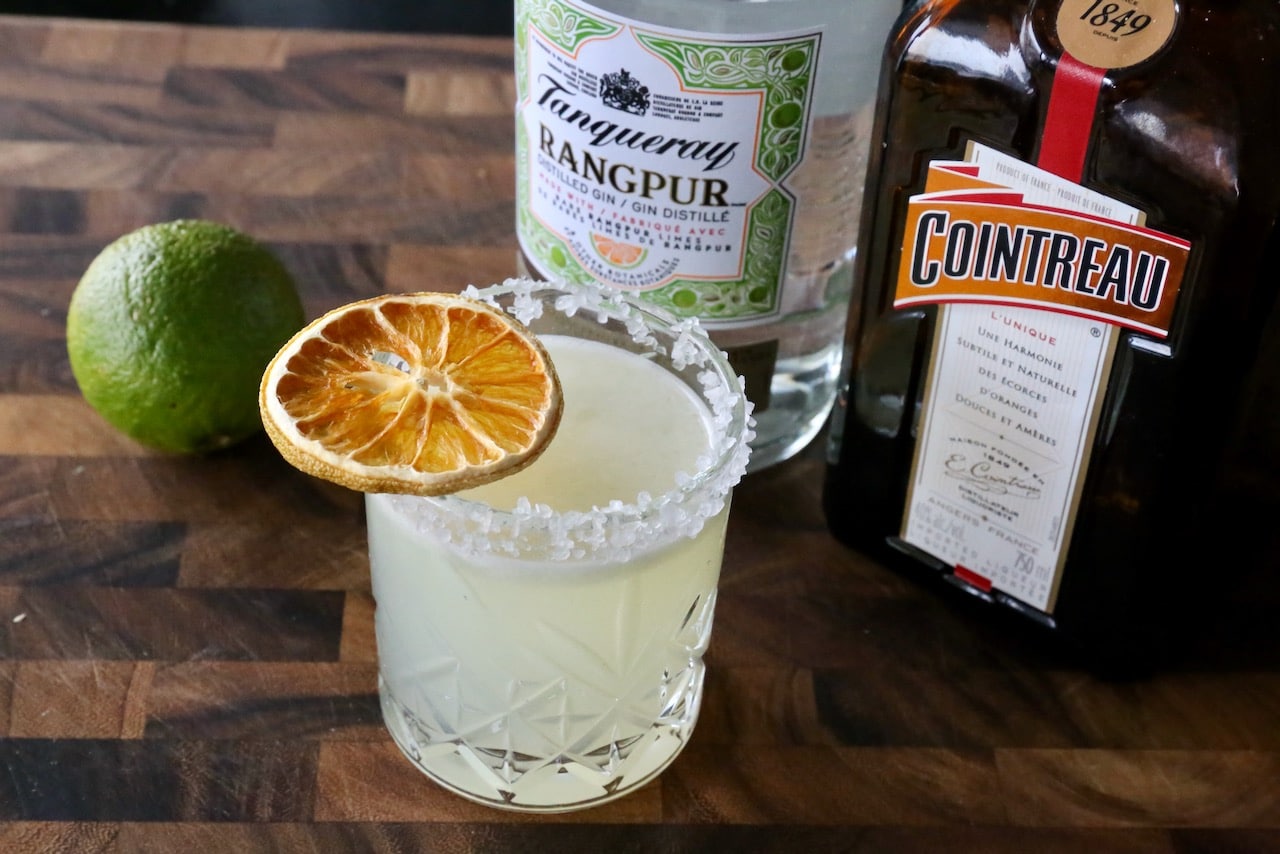 This margarita cocktail recipe features gin, orange liqueur, and freshly squeezed lime juice.