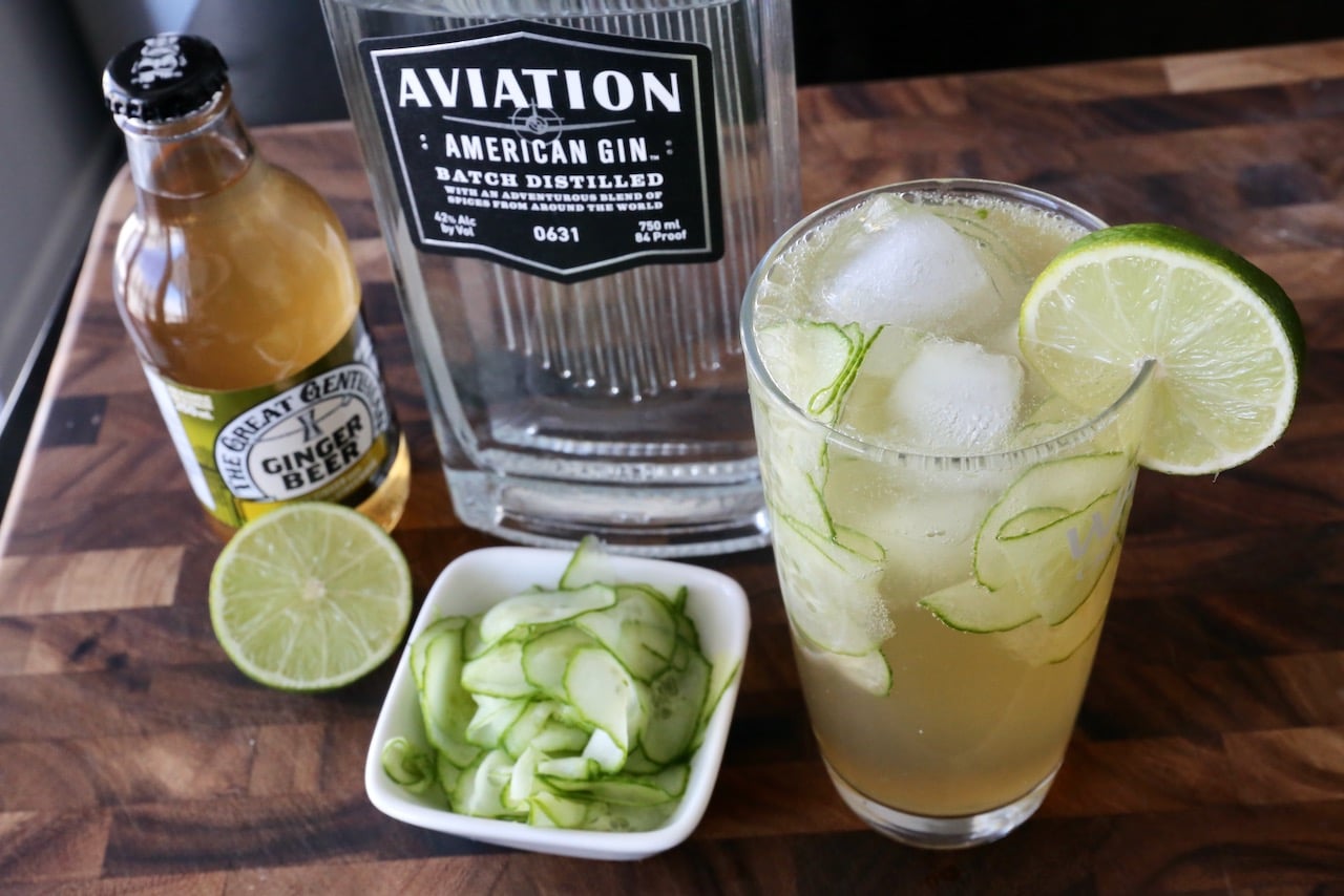 Garnish a Munich Mule with a lime wheel.