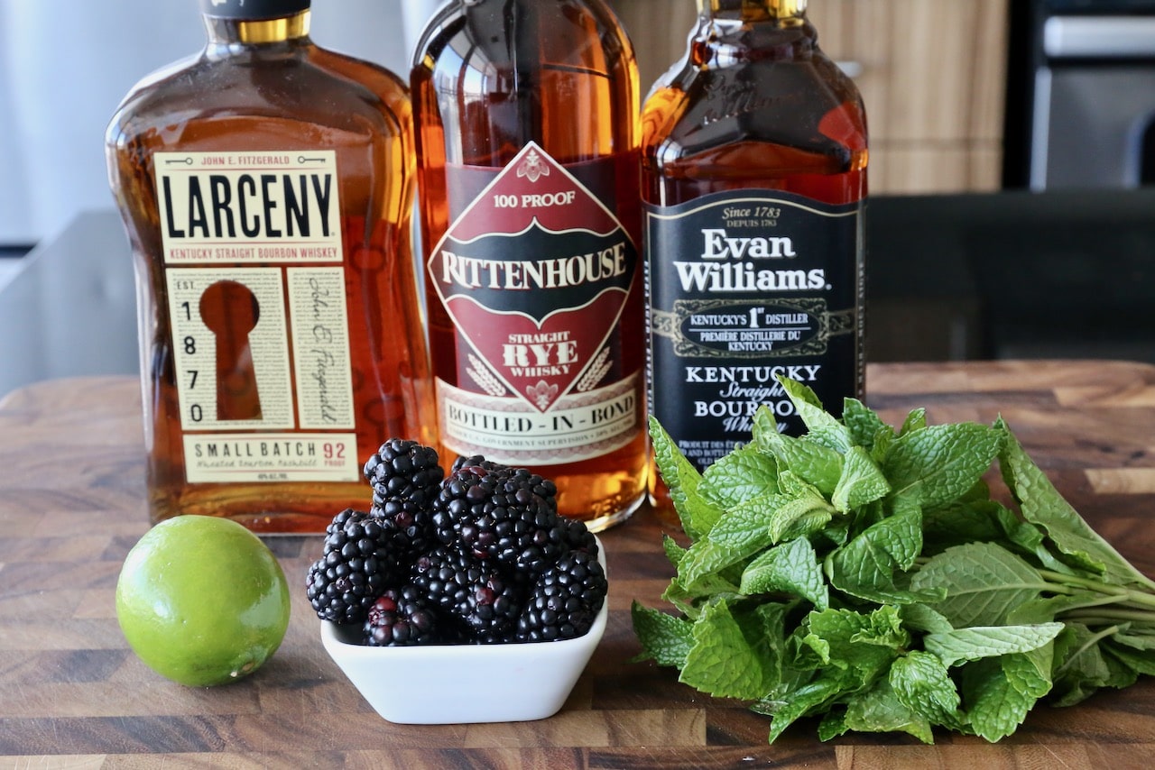 Homemade Blackberry Smash Cocktail recipe ingredients.