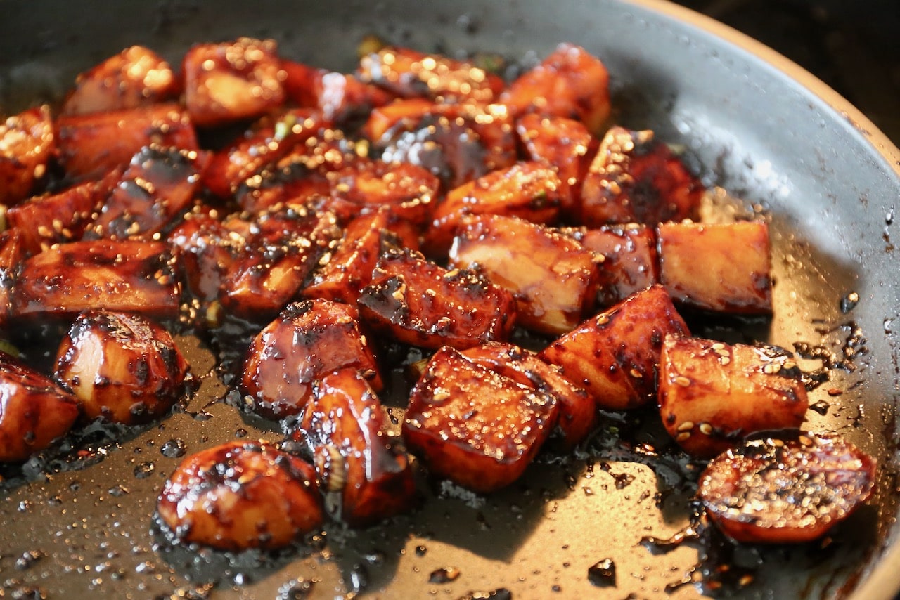 Gamja Jorim are Korean Braised Potatoes cooked in soy sauce.