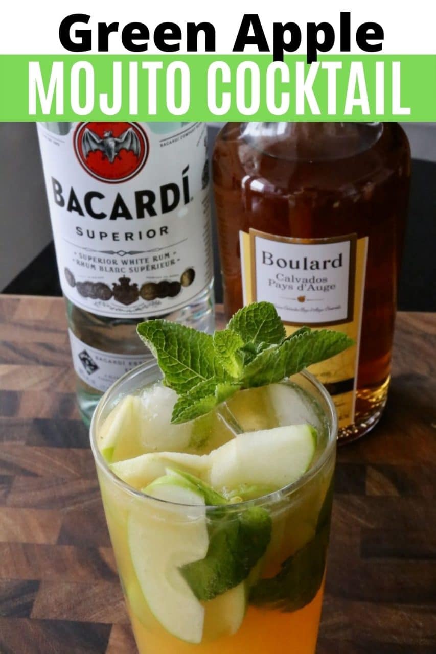 Save our Green Apple Mojito Cocktail recipe to Pinterest!