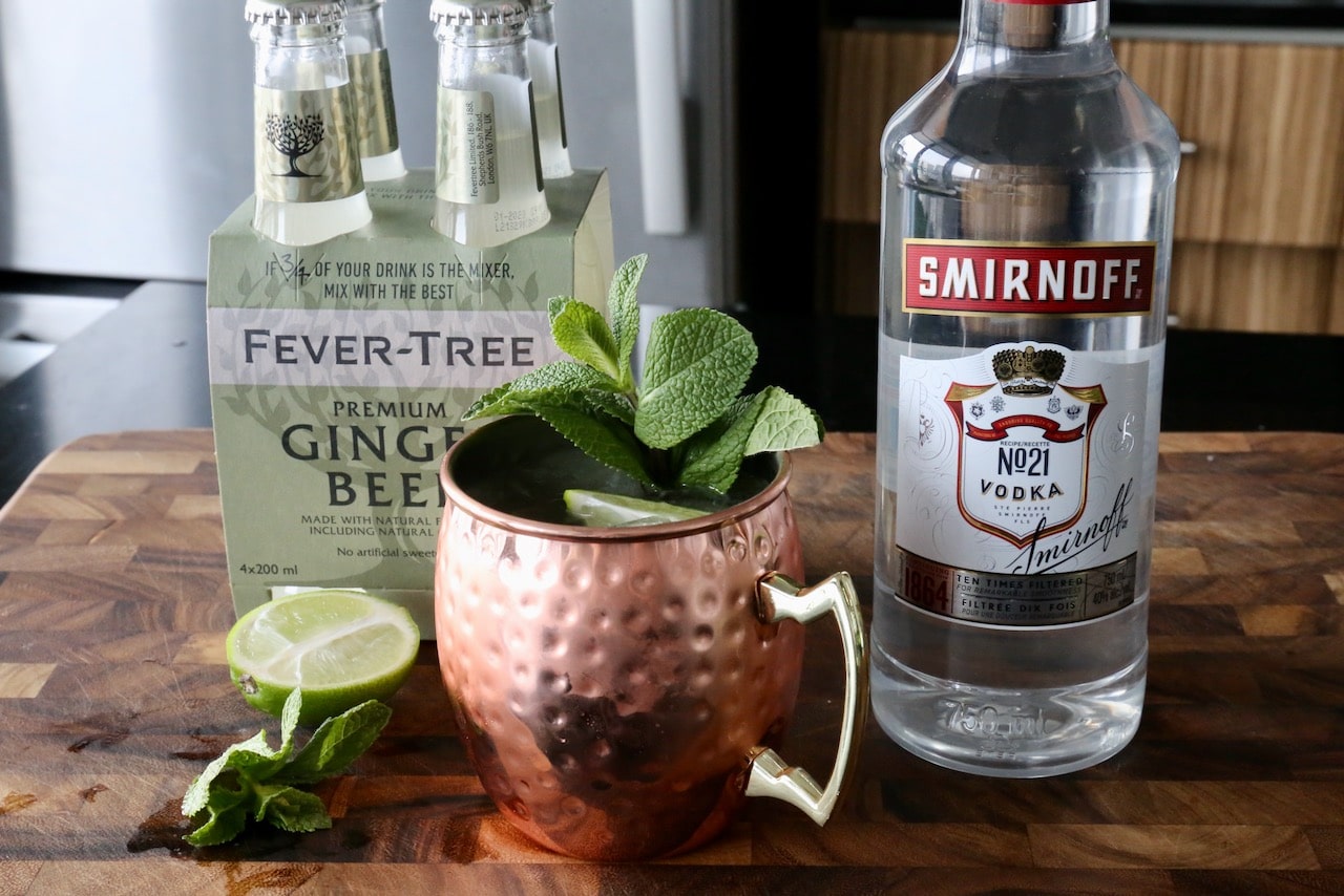 Serve a classic Smirnoff Moscow Mule in a copper mug.
