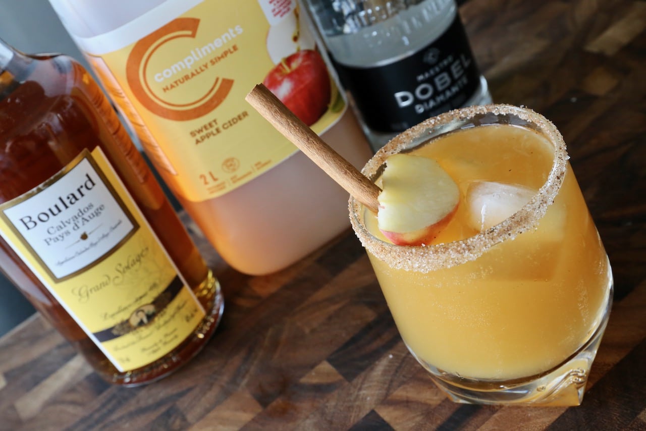 This apple-flavoured margarita is the perfect tequila cocktail to serve in the Fall.