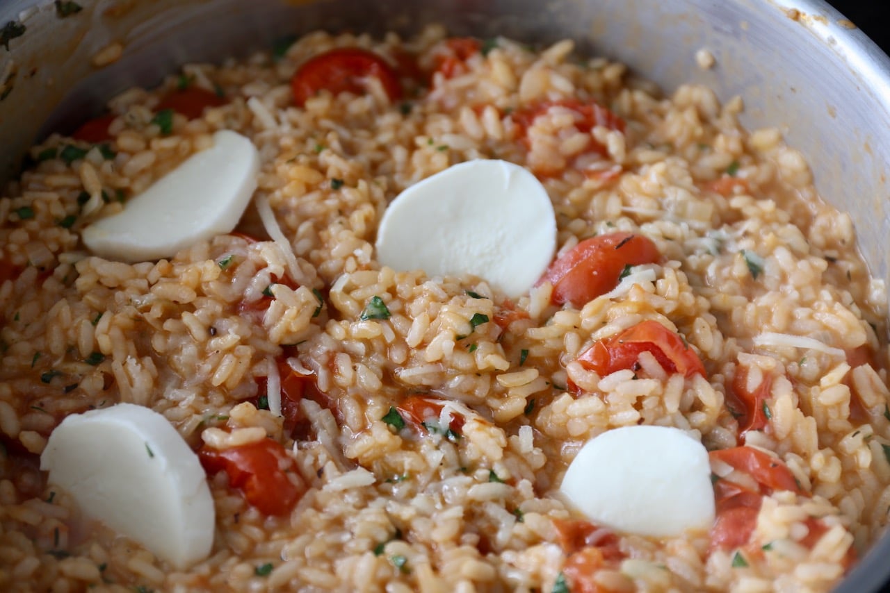 Tomato and Mozzarella Risotto.