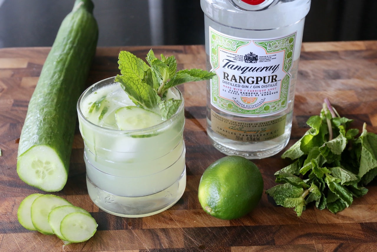 Serve this Cucumber Mint Gimlet in a handsome rocks glass. 