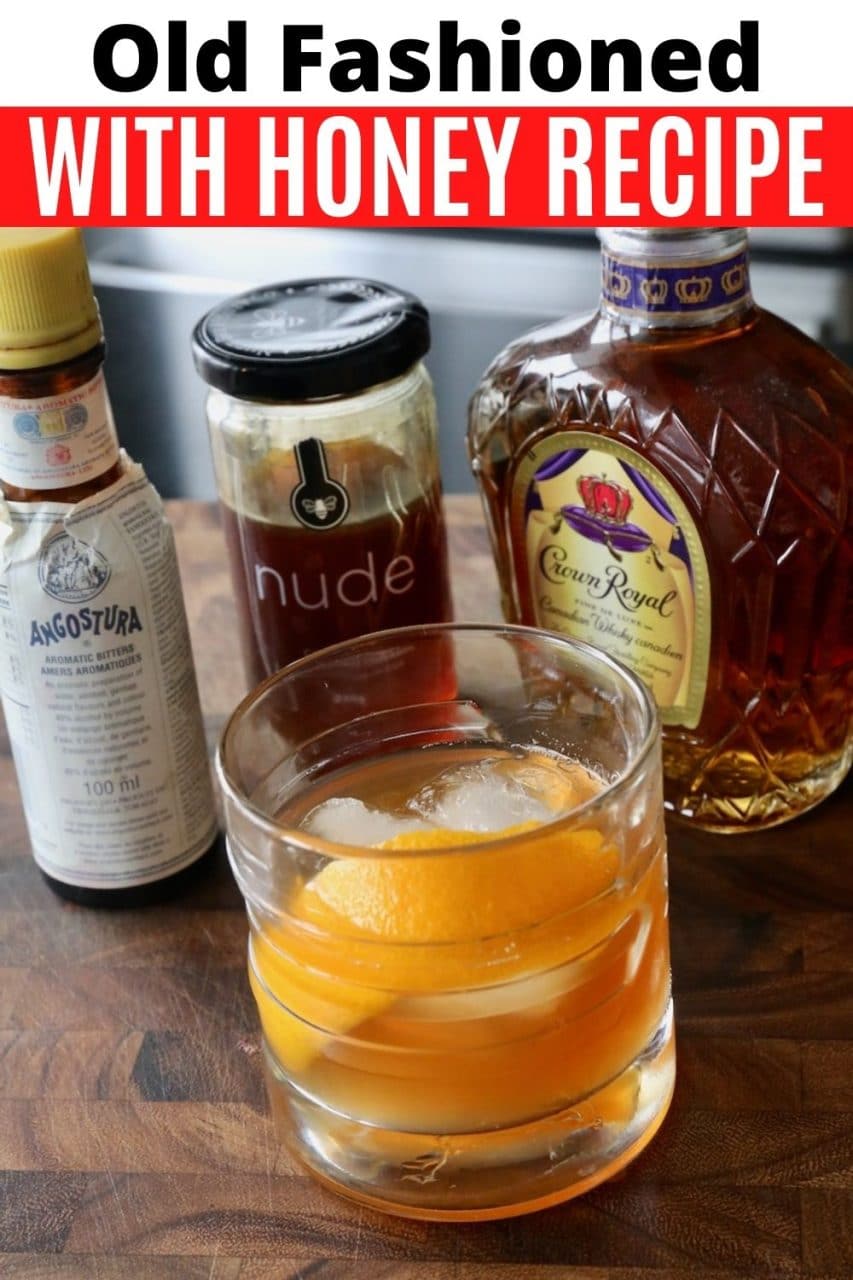 Save our Honey Old Fashioned Cocktail recipe to Pinterest!