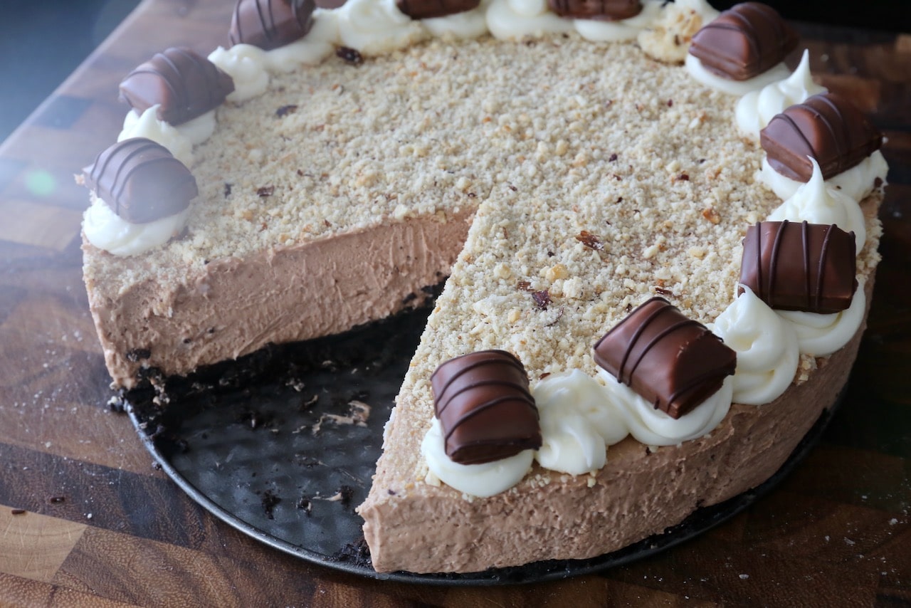 Enjoy a celebratory slice of creamy Bueno Cheesecake at birthday parties, Christmas or Easter. 