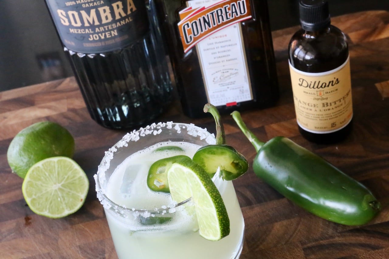 This margarita recipe substitutes tequila for smokey mezcal.