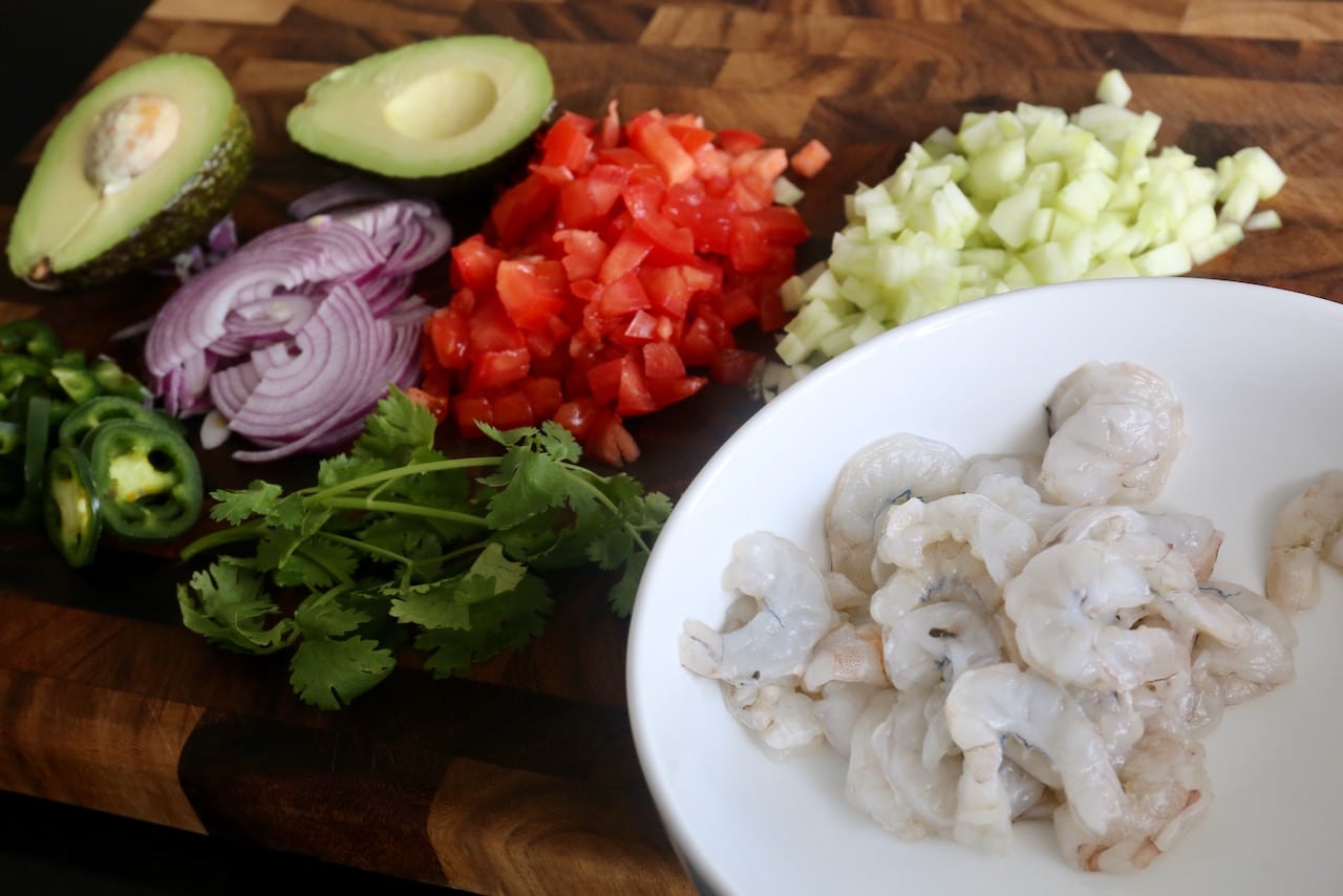 This easy Tostadas de Camaron recipe features a delicious prawn ceviche.