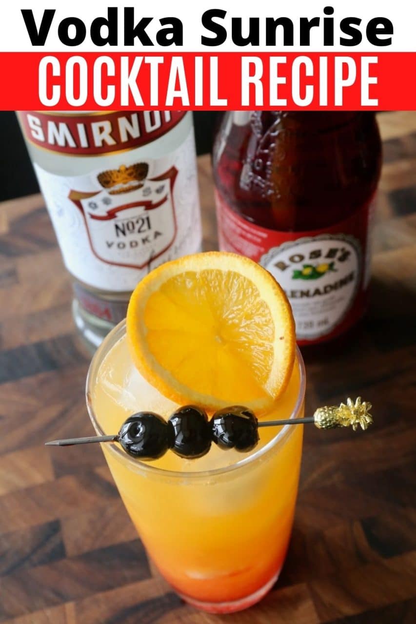 Save our Vodka Sunrise Cocktail recipe to Pinterest!