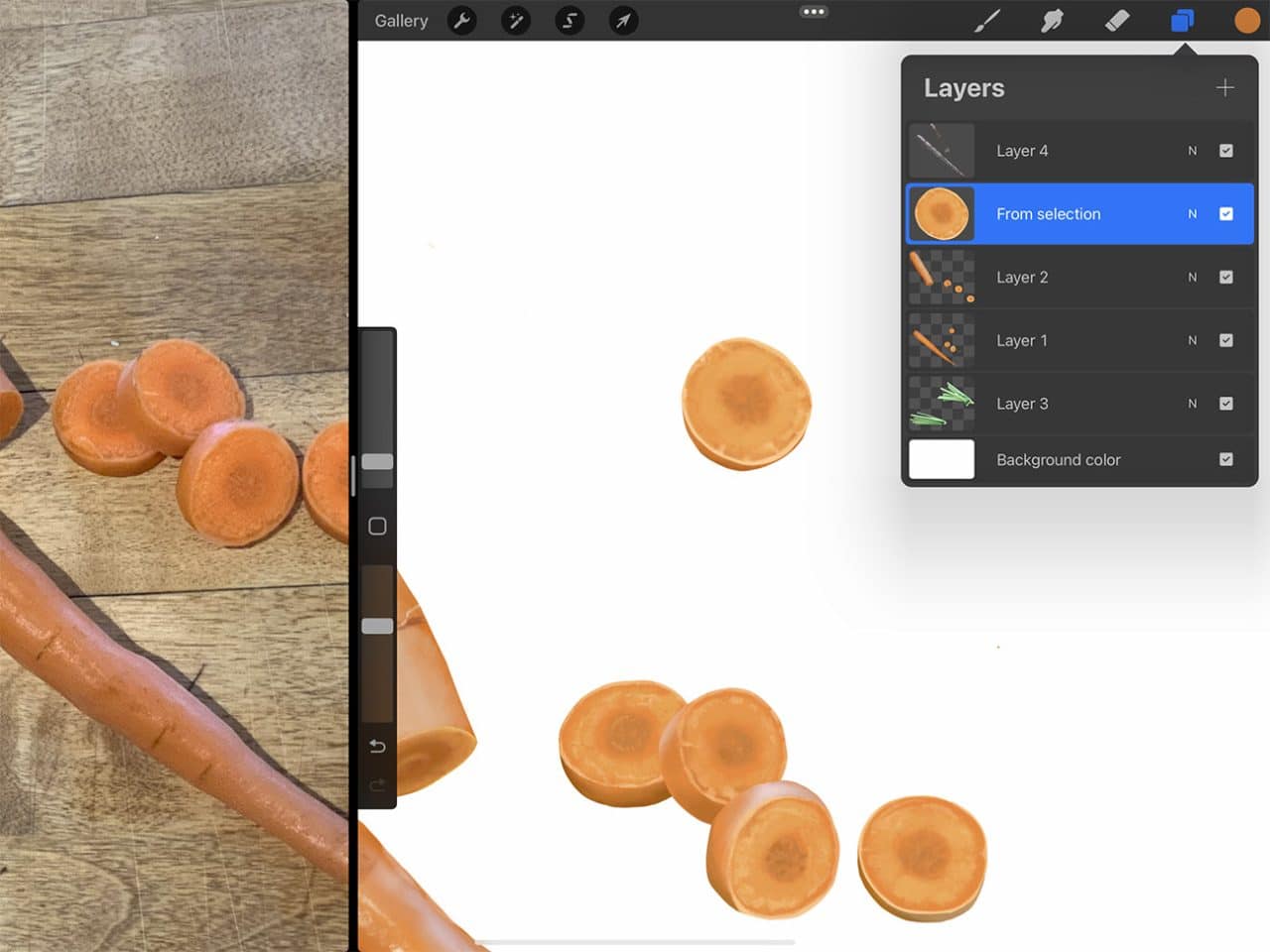 How to Draw Carrots: Use the lasso to duplicate elements in your drawing.