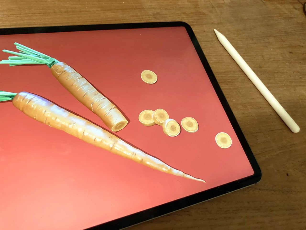 Learning how to draw carrots digitally is easy with Procreate on iPad Pro.
