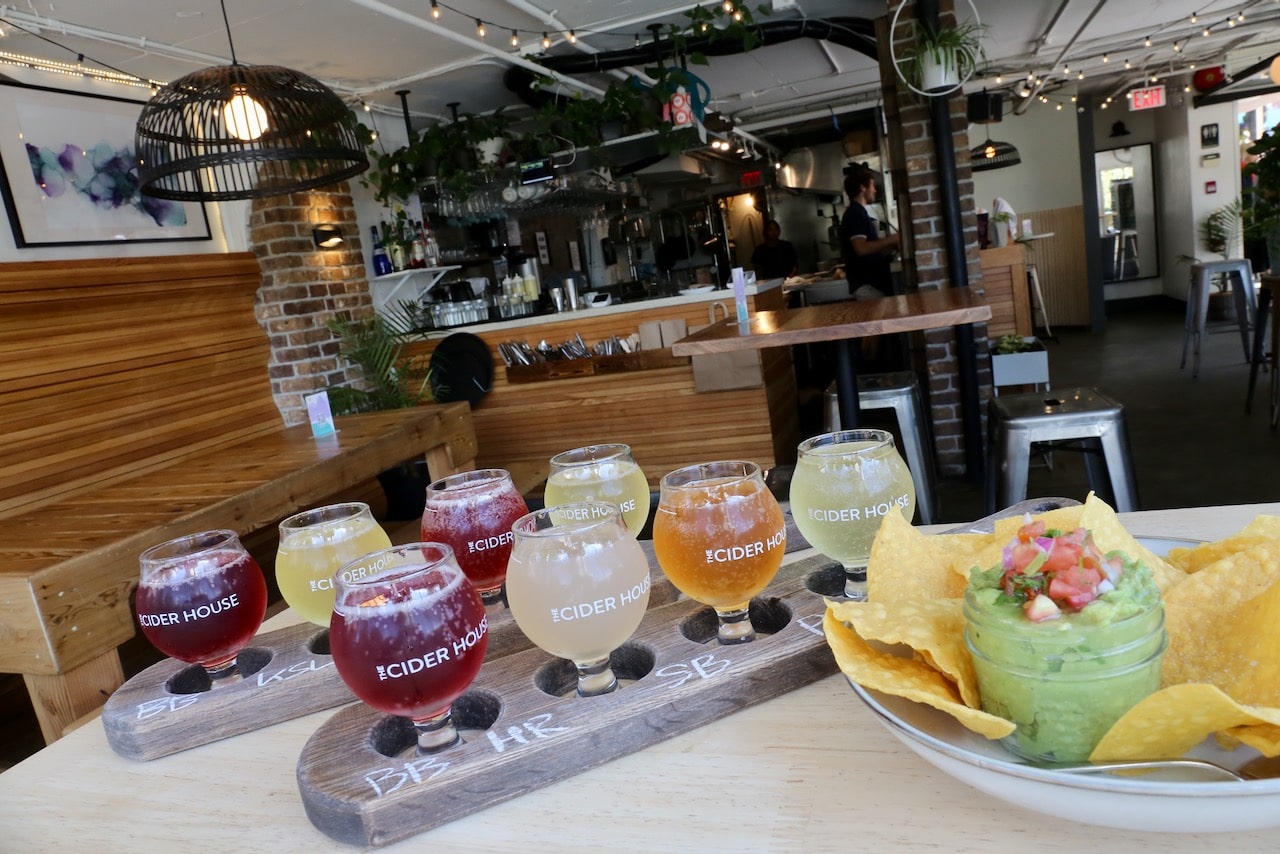 The Cider House is a trendy vegan restaurant serving cider produced in the Fraser Valley.