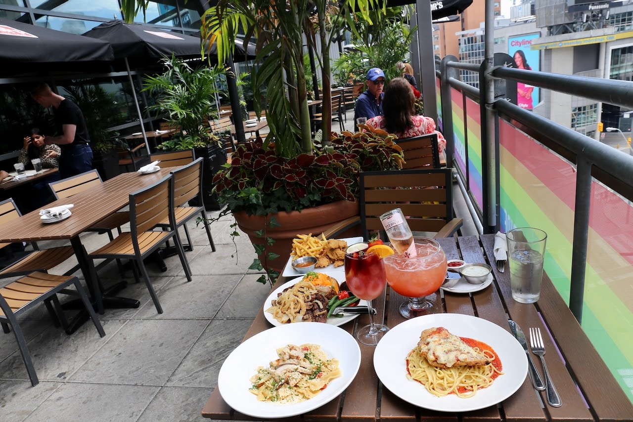 Jack Astor's rooftop patio in downtown Toronto offers the best views overlooking Yonge & Dundas Square. 