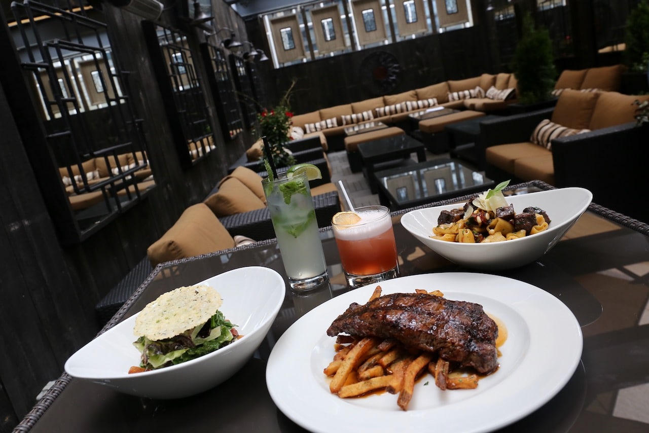 Best Rooftop Patios in Toronto for music lovers: Jazz Bistro at Yonge & Dundas Square.