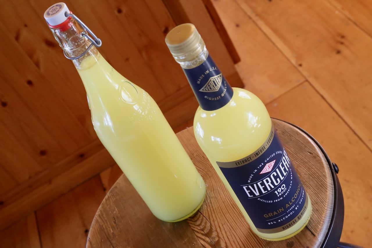 Amalfi Limoncello can be stored in large bottles in the fridge and take on a cloudy appearance. 