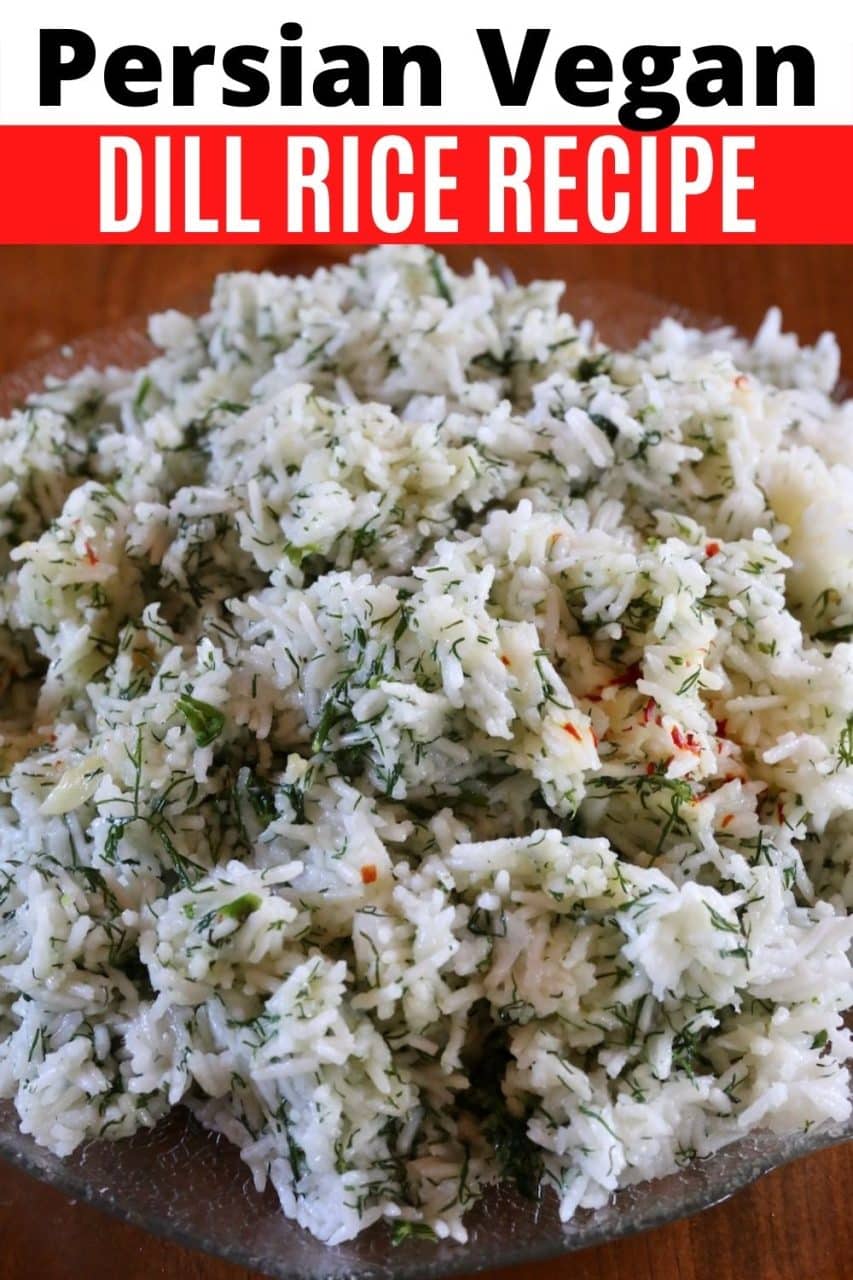 Save our Fluffy Vegan Persian Lemon Dill Rice recipe to Pinterest!