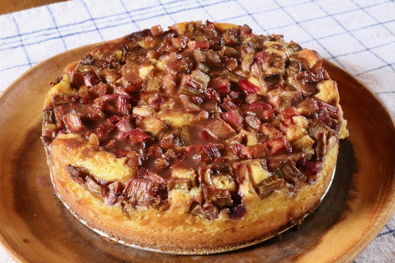 Rabarberkage Swedish Rhubarb Cake Photo Image.