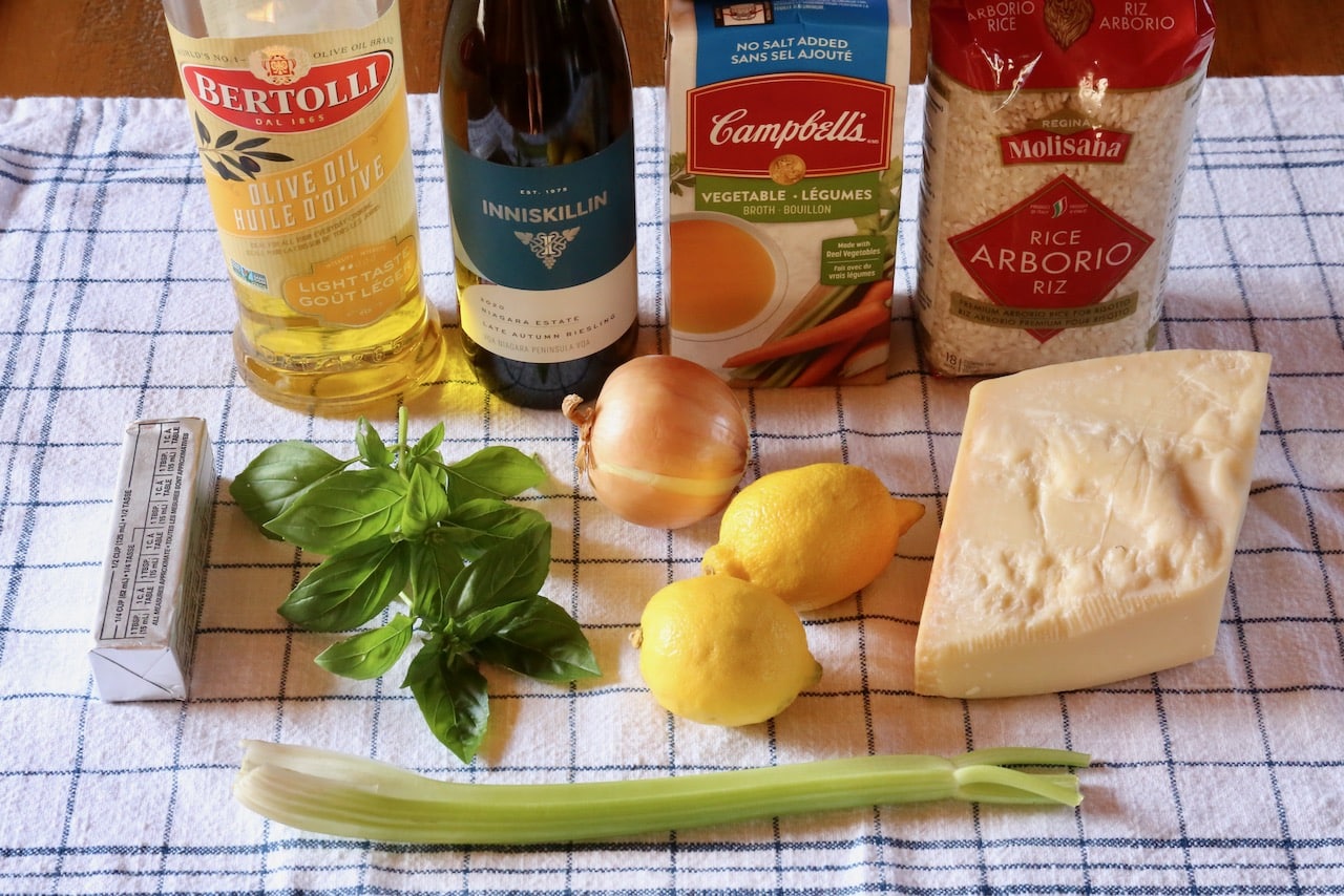 Traditional Risotto Limone recipe ingredients.