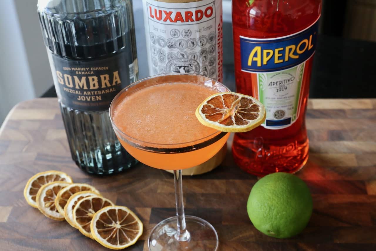 The Division Bell is made with Aperol and smoky Mezcal.