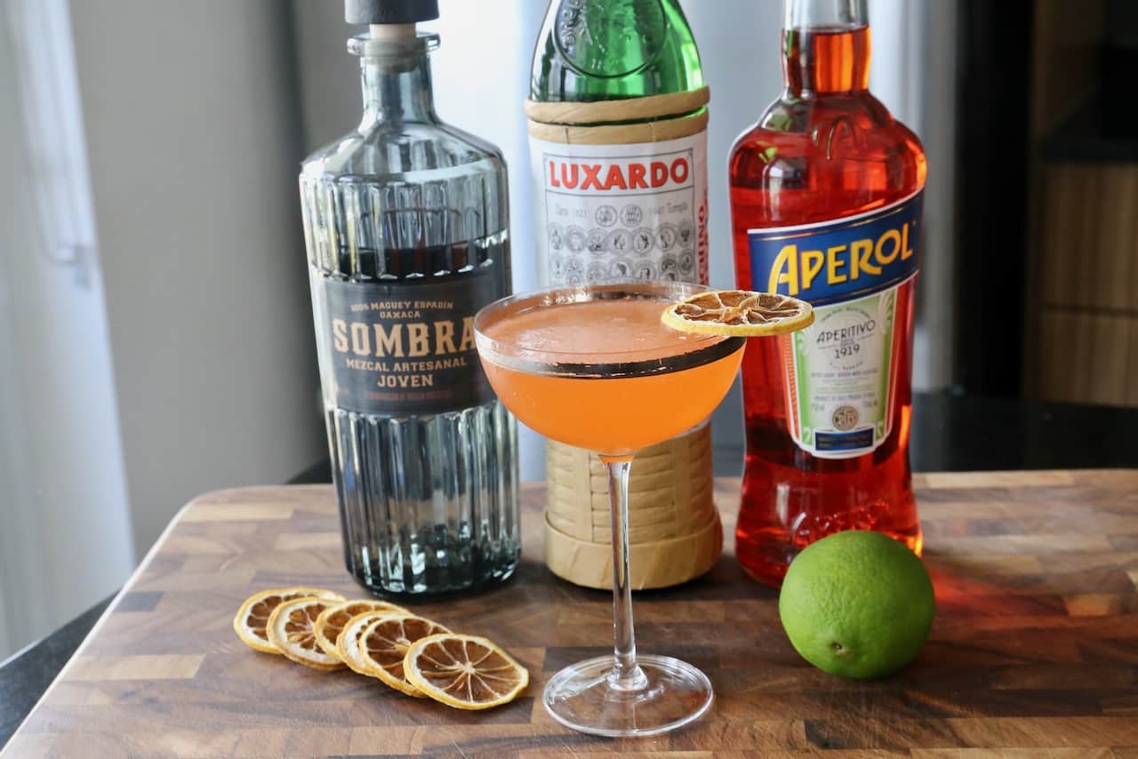 Garnish this Division Bell Cocktail with a dehydrated lime wheel. 