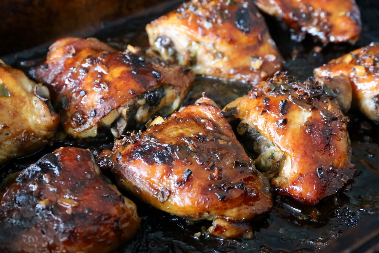 Ga Nuong is a crispy chicken recipe from Vietnam featuring a sweet and sticky marinade flavoured with lemongrass and honey.
