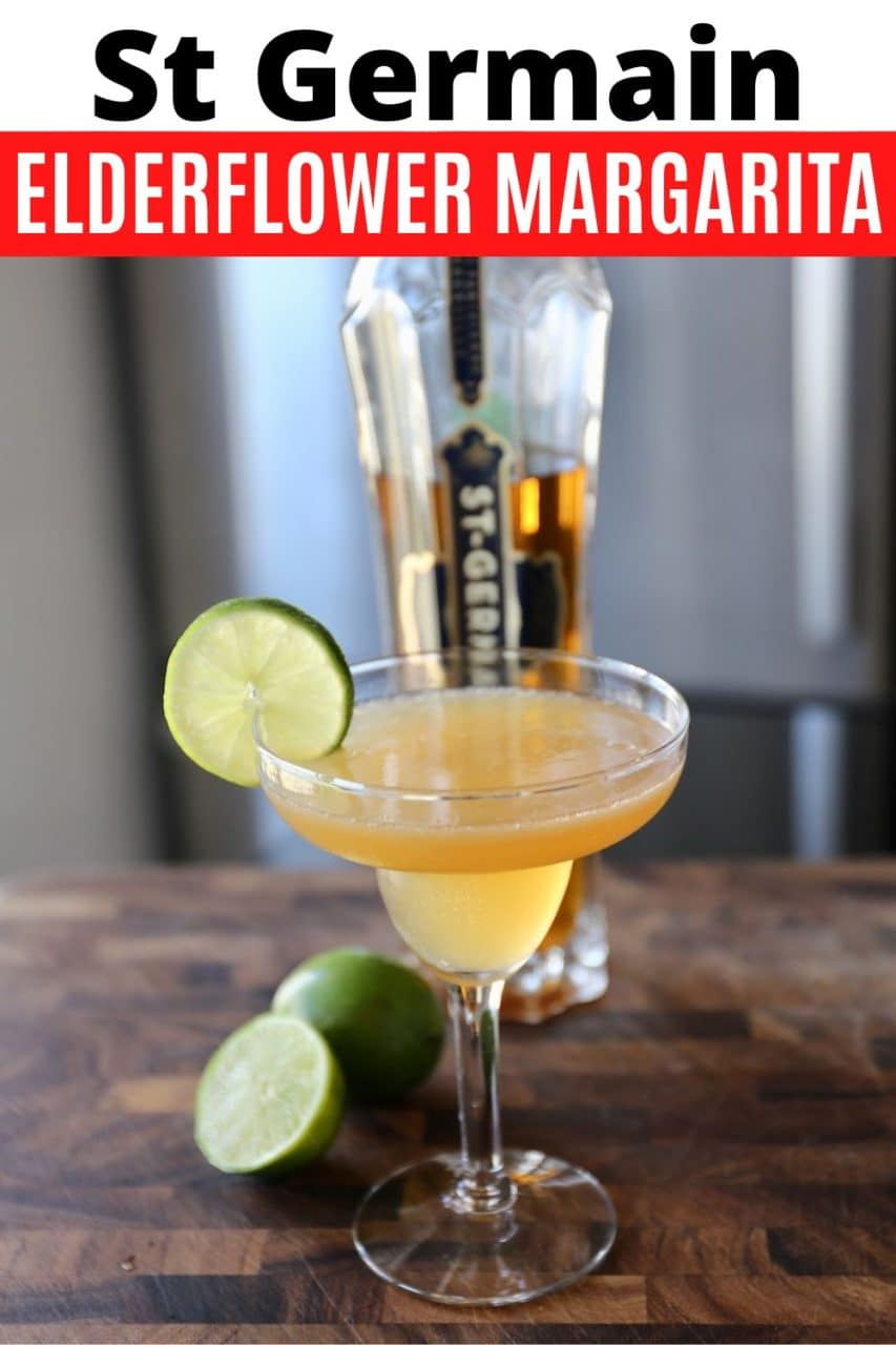 Save our St Germain Elderflower Margarita Cocktail recipe to Pinterest!