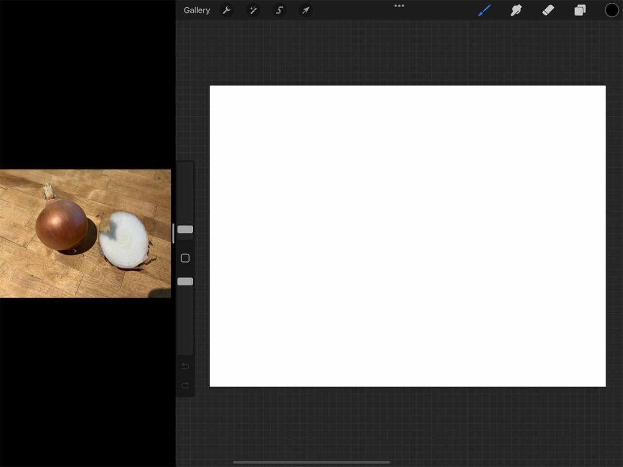 How to Draw an Onion: iPad Pro makes setting up a convenient split screen for working easy.