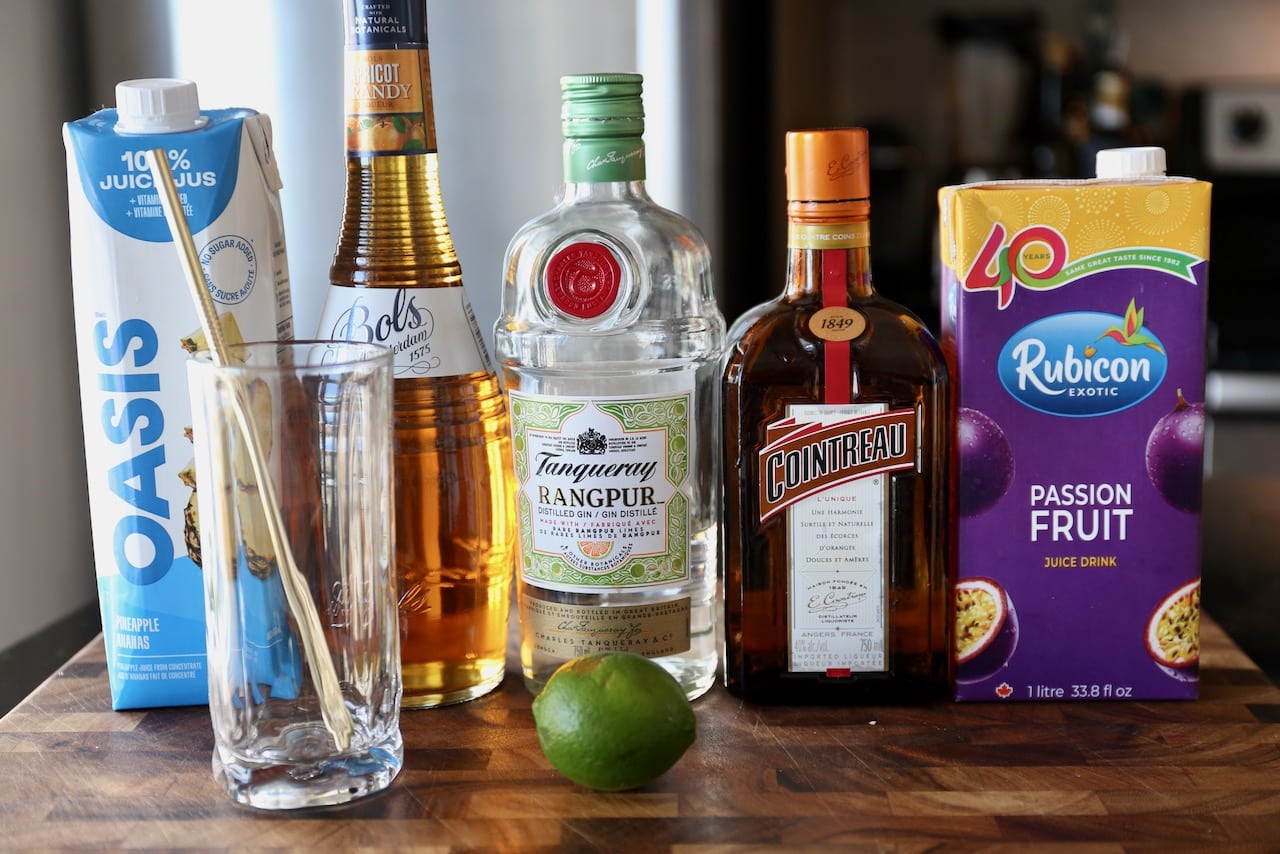 Traditional Lady Killer Cocktail recipe ingredients. 