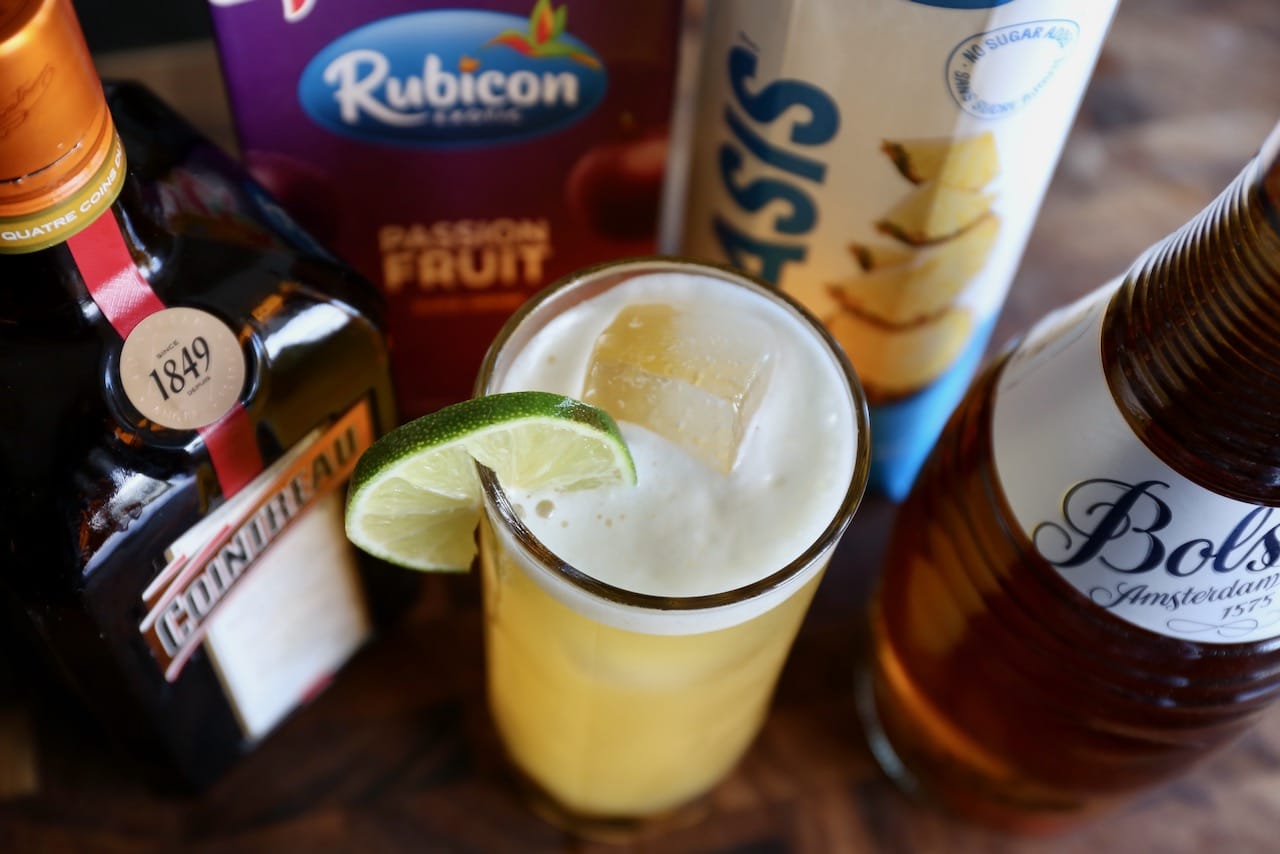 The Lady Killer is infused with tropical fruit juices, pineapple and passion fruit.