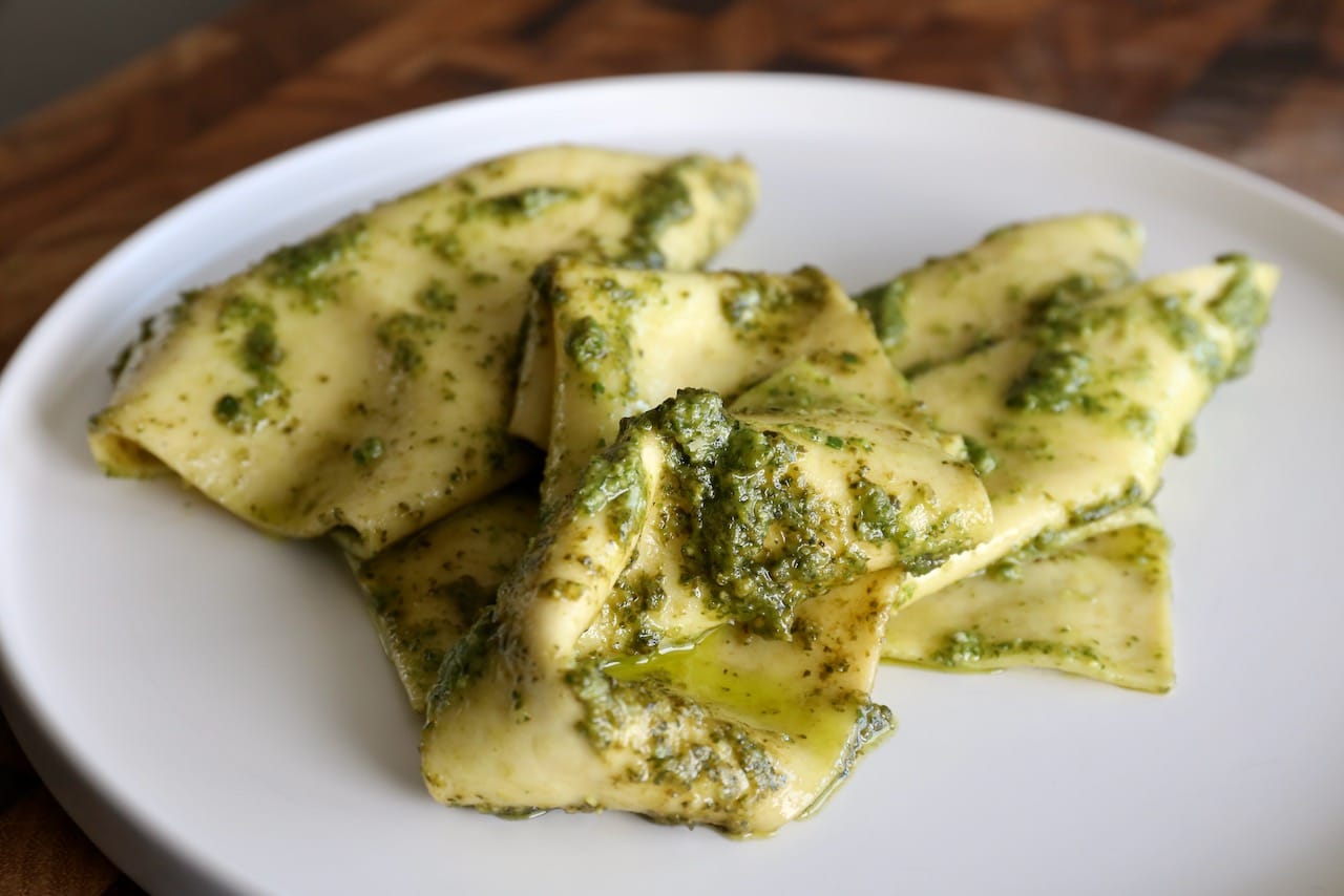Mandilli de Saea is a classic Ligurian pasta recipe that is suitable for vegetarian diets. 