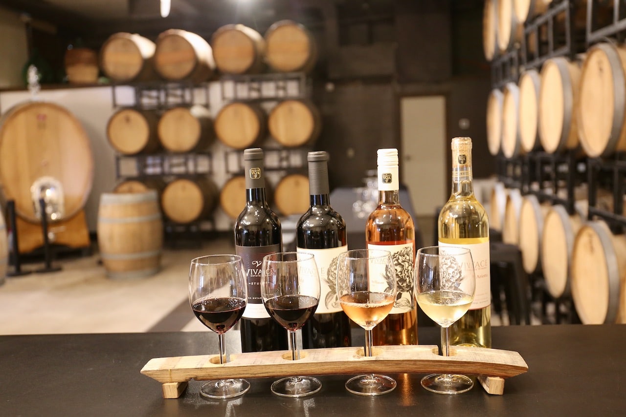 Essex County Wineries: Vivace Estate serves charcuterie cups to accompany their wine flights.