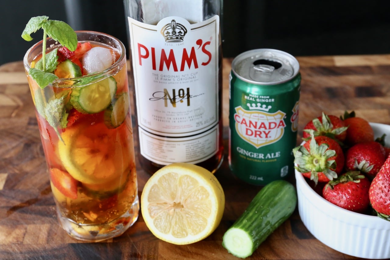 Serve Pimm's Punch in an elegant Collins cocktail glass.