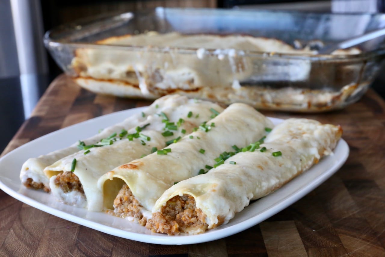 These cannelloni are traditional made at Christmas in Spain.