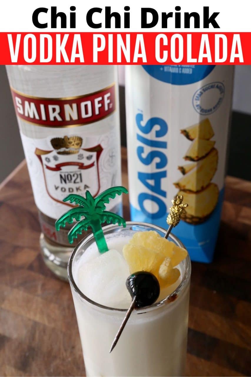 The Chi Chi drink is a popular Caribbean cocktail recipe, which is essentially a tropical Pina Colada with vodka instead of rum.
