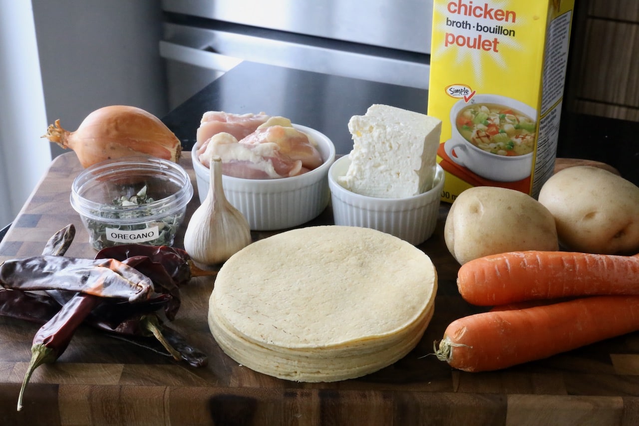 Traditional Enchiladas Mineras recipe ingredients.