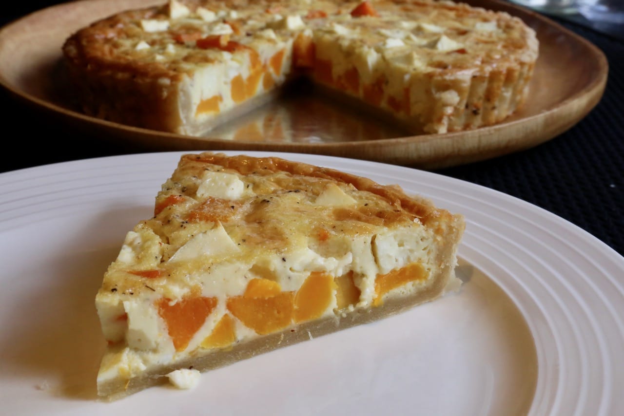 A mouth-watering slice of homemade Pumpkin and Feta Quiche!