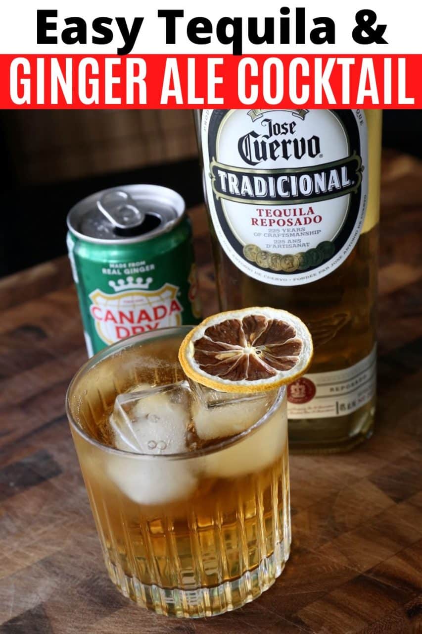 Save our easy Tequila Ginger Ale Cocktail recipe to Pinterest!