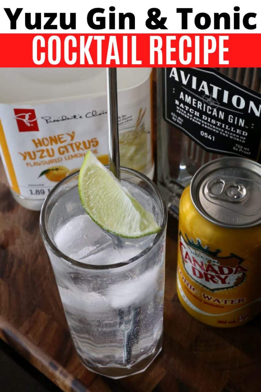 How to make an easy Yuzu Gin and Tonic. This refreshing Yuzu Gin Cocktail recipe features Japanese citrus and herbaceous gin.