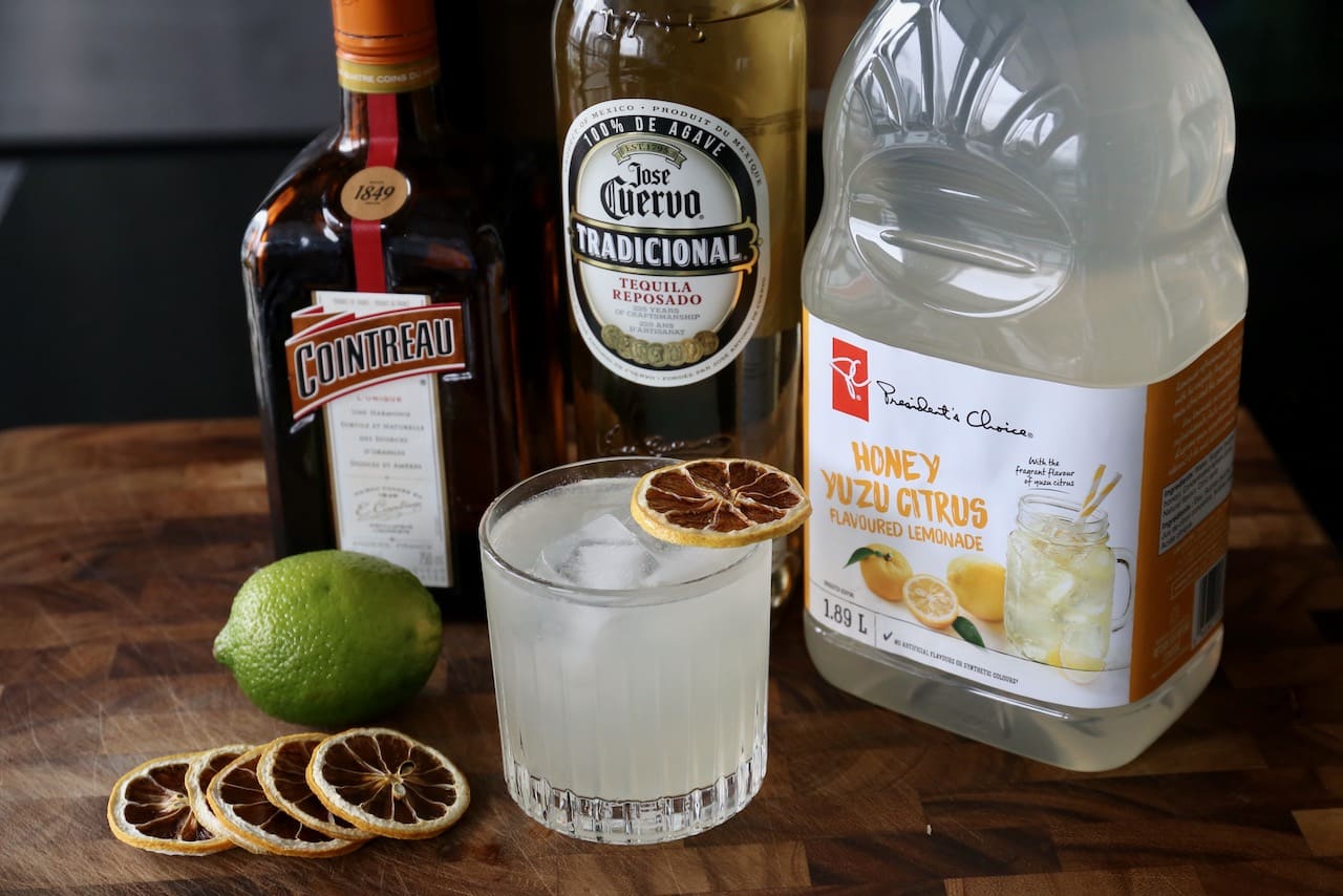Serve this Yuzu Margarita in an ice-filled rocks glass.