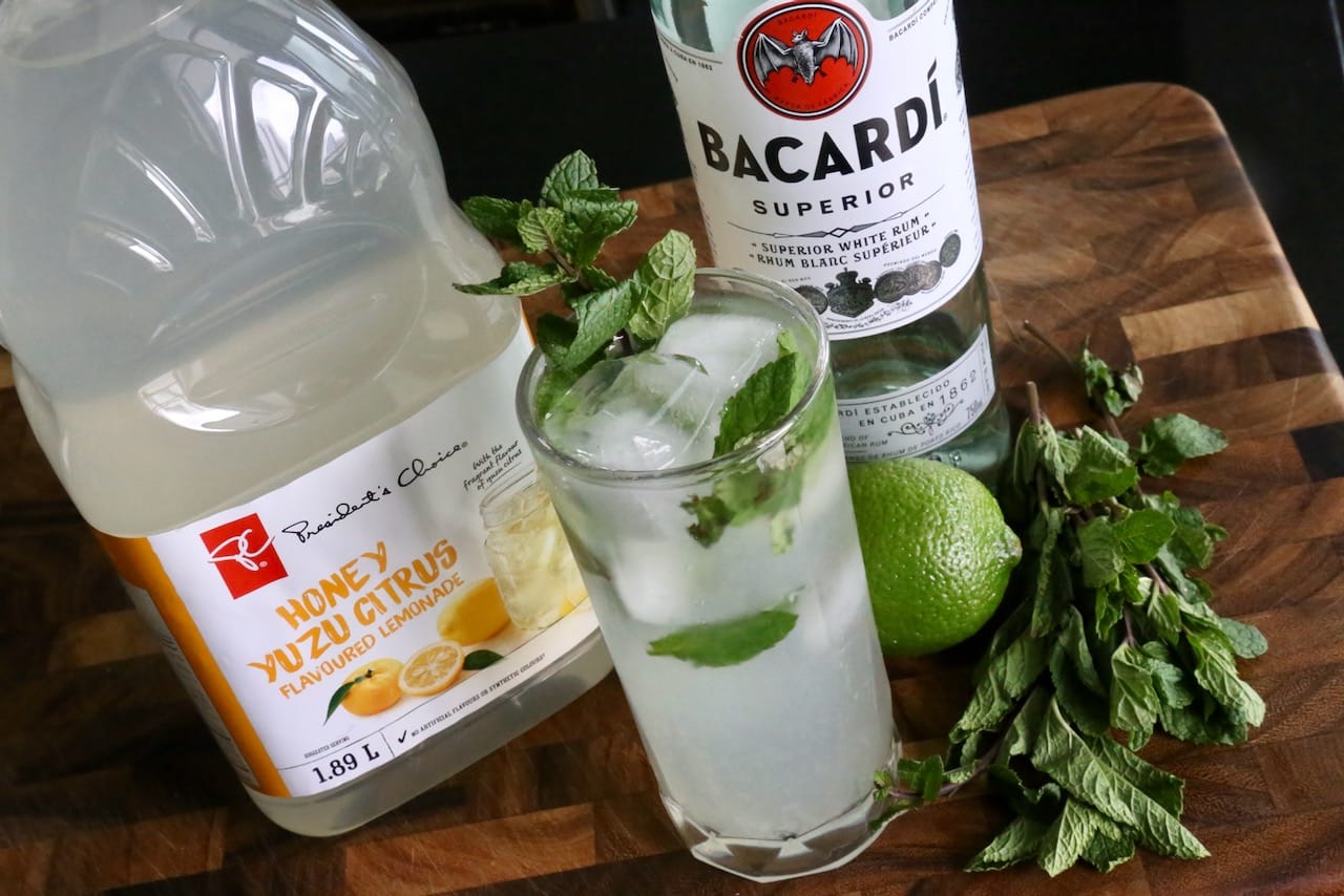 Yuzu Mojito Cocktail Photo Image.
