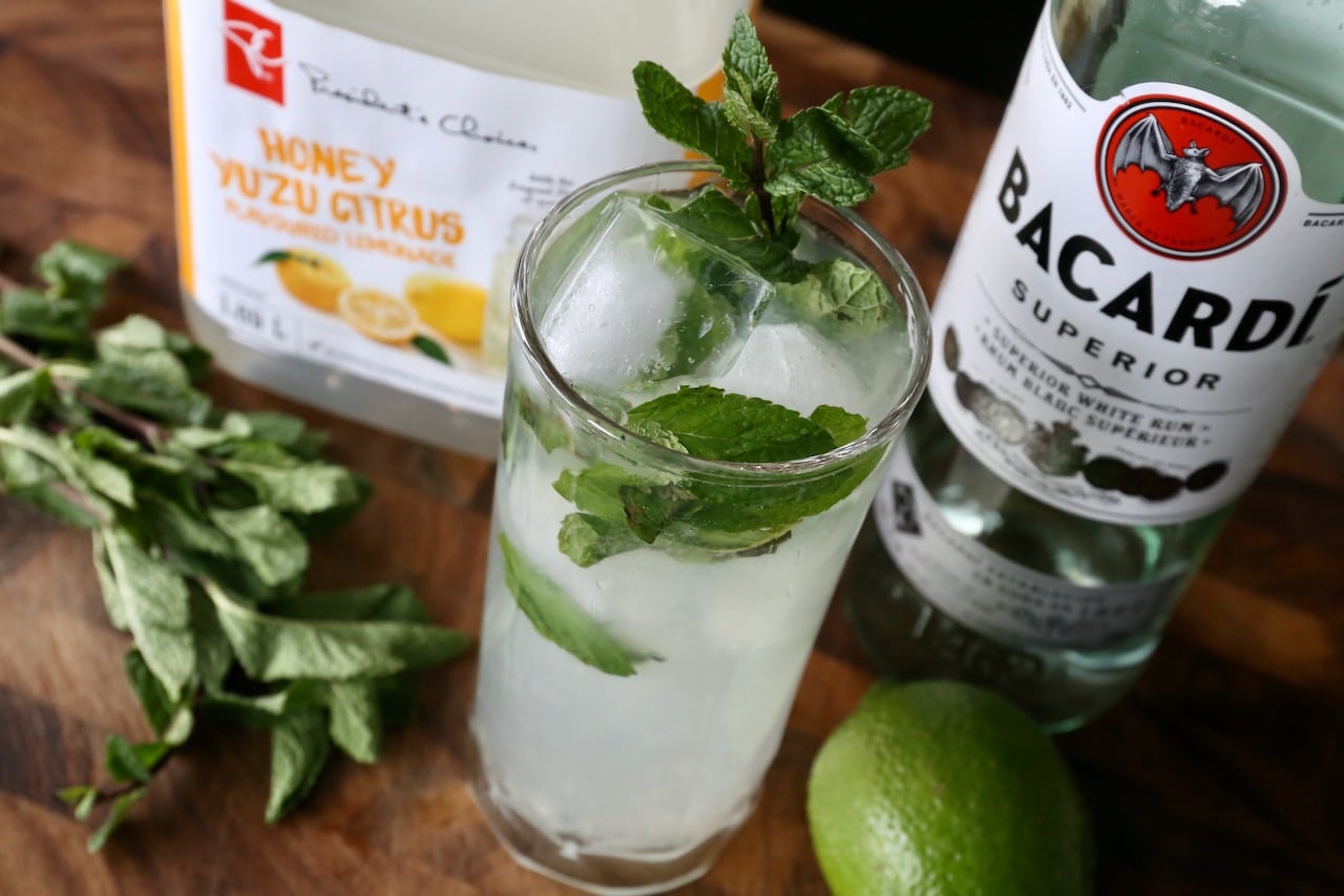We like using Bacardi Superior when making this easy Yuzu Mojito recipe.