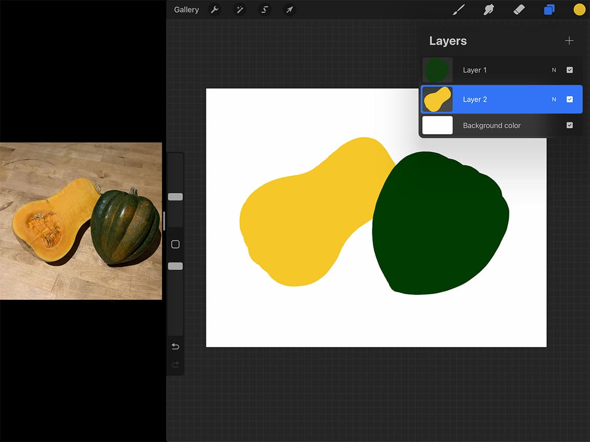 How to Draw Squash: Separating your elements into different layers will help your drawing process.