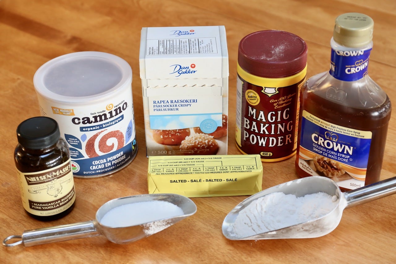 Traditional Chokladsnittar recipe ingredients. 