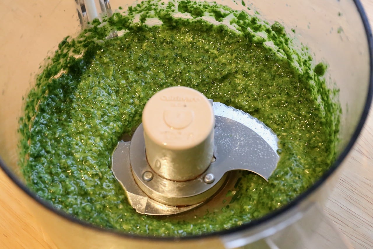 Prepare Rocket Pesto in a food processor.