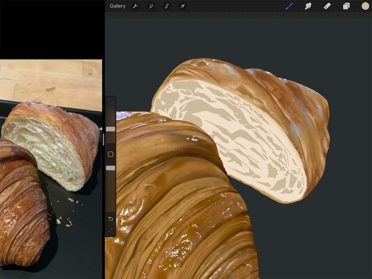 Block out the distinctive shapes first before editing them in alpha lock.