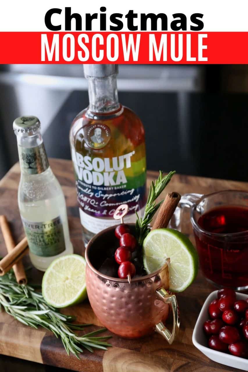 The Christmas Moscow Mule is a festive drink perfect for holiday parties. Our cocktail recipe features vodka, cranberry juice & ginger beer.